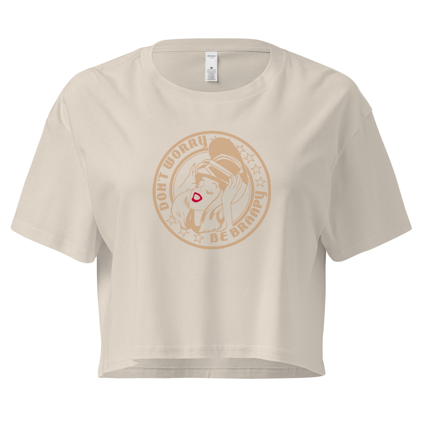 Don't Worry. Be Braapy. Women’s crop top