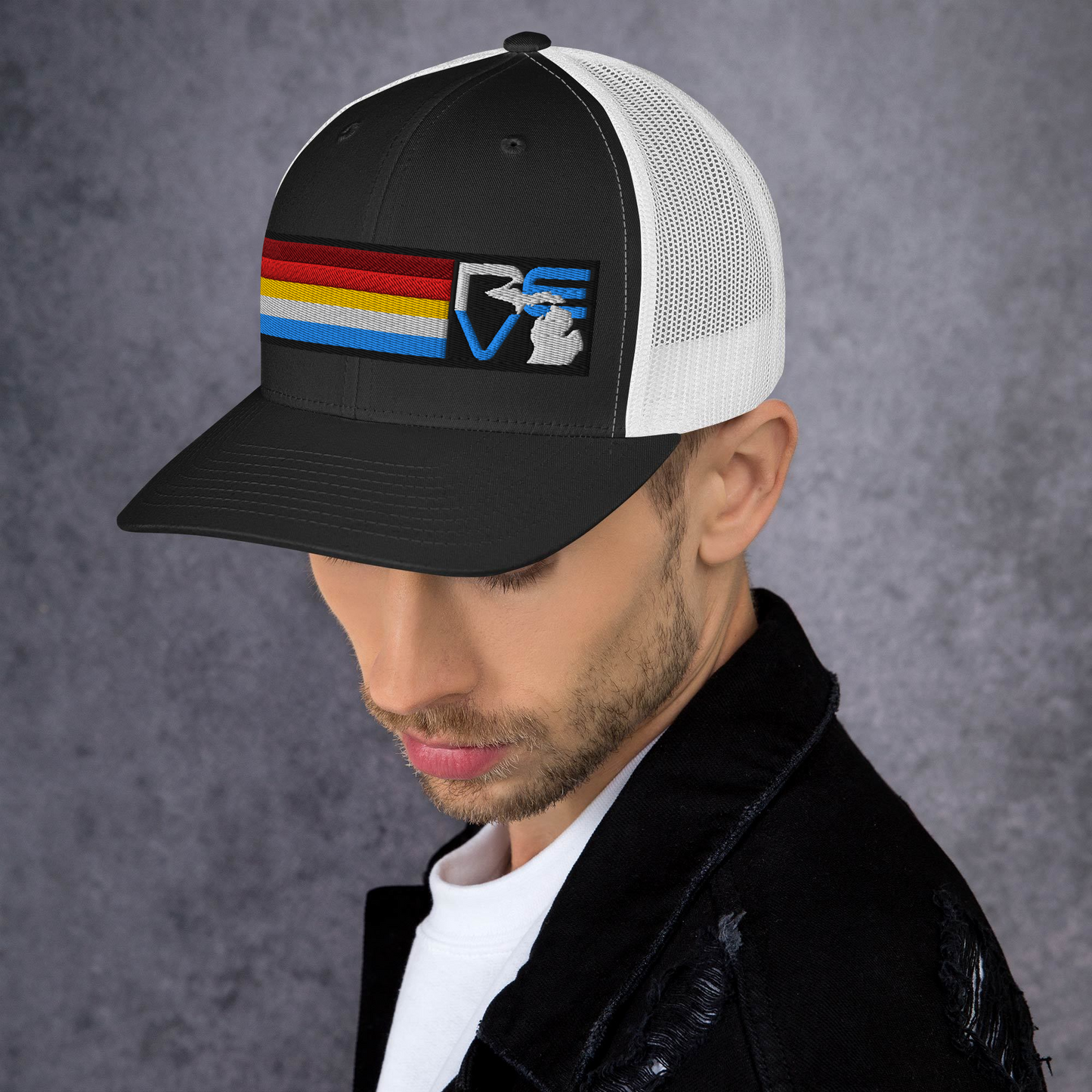 Rev Stripe Trucker Cap